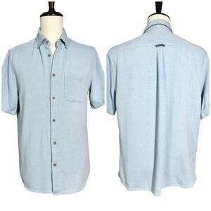 Carbon2Cobalt | Men | Canteen Sky Blue Cotton Pique Button Down Shirt | Medium